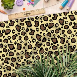 Ткань оксфорд 210 светлый контрастный леопардный принт