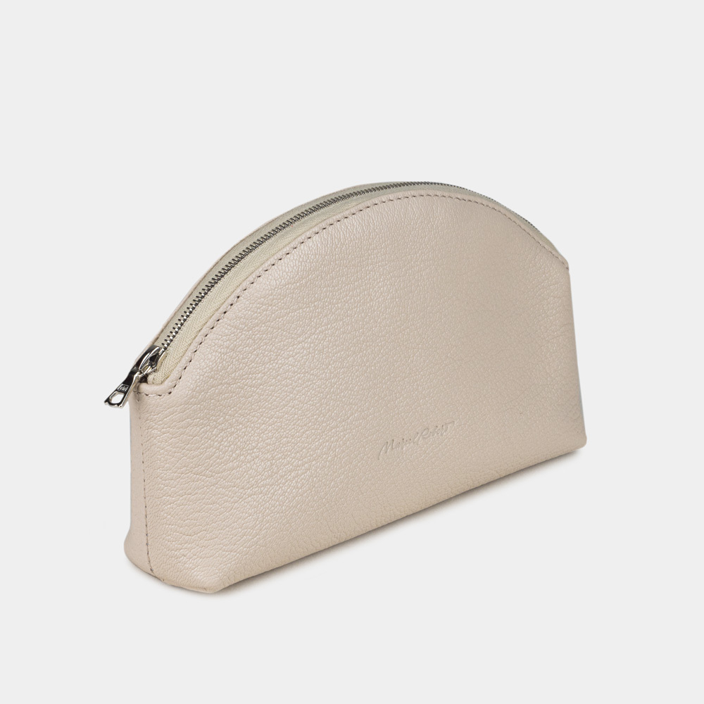 Косметичка Nuage из кожи козы, кремового цвета