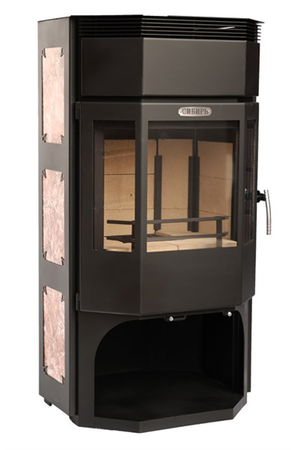 Печь-камин стальная "Сибирь" 12 кВт