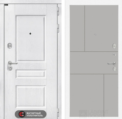Входная металлическая дверь VERSAL (Версаль) Альберо браш серебро / 21 Грей софт