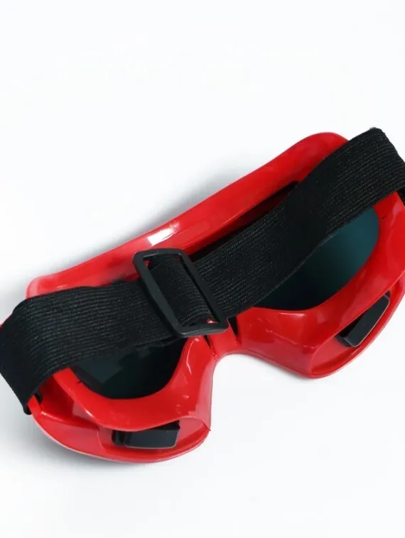 Очки-маска для езды на мототехнике, стекло хамелеон, красные