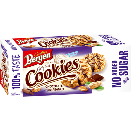Печенье Bergen Cookies без сахара с арахисом 125 гр