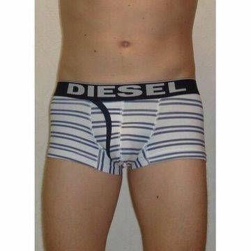 Мужские трусы хипсы белые с синими полосками DIESEL