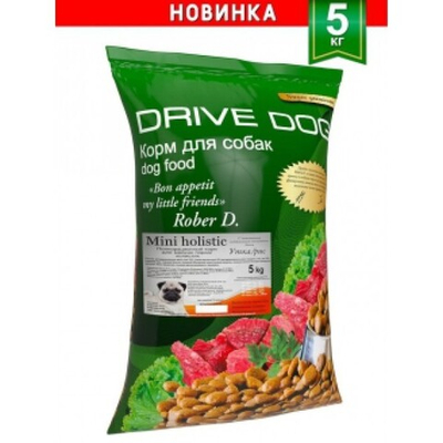 DRIVE DOG Mini holistic полнорационный корм для собак мелких пород холистик утка с рисом