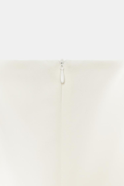 ZARA КОРОТКОЕ ПЛАТЬЕ СО СКЛАДКАМИ И КАРМАНАМИ, БЕЛЫЙ