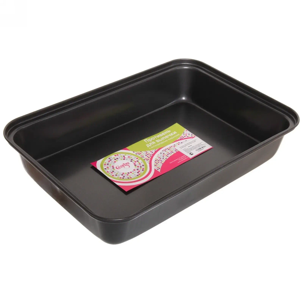 Противень металлический 32*22*5,5см с антипригарным покрытием «Селфи»