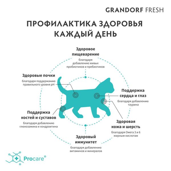 Уценка! Срок 17.08.26/ Сухой корм GRANDORF Fresh Cat KITTEN Lamb&Sweet Potato для котят из свежего мяса ягненка с бататом