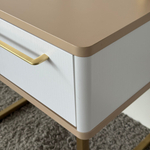 Тумба прикроватная на ножках ROYAL 5201 эко (Макиато-Золото-р.золото)