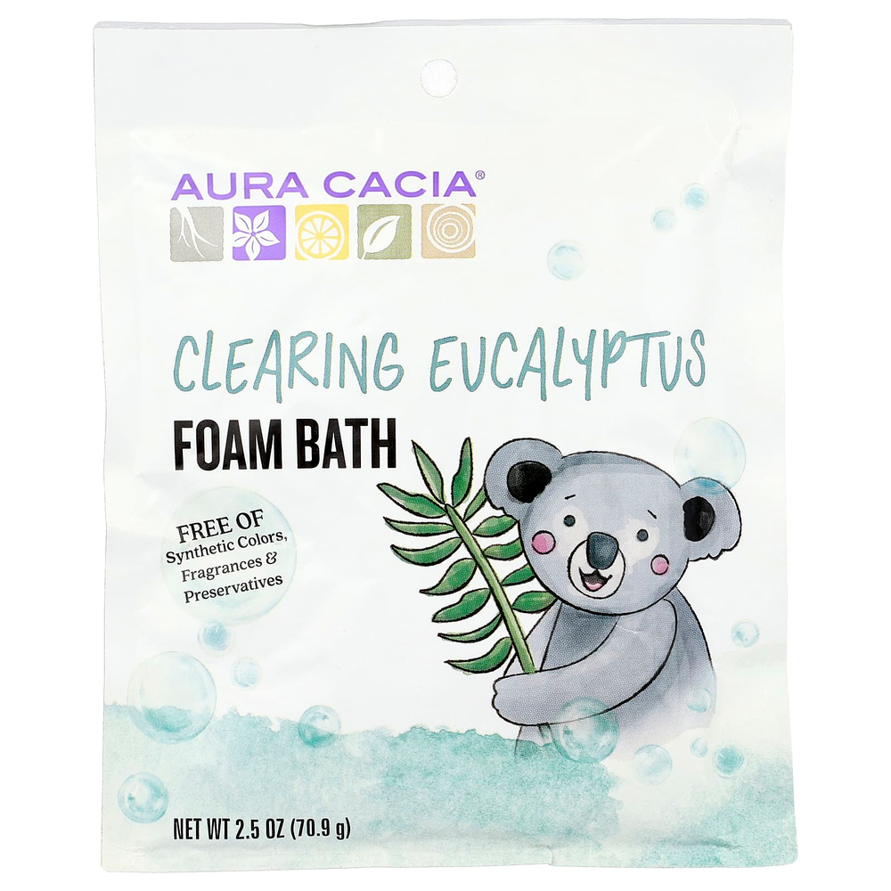 Aura Cacia, очищающая пена для ванны, эвкалипт, 70,9 г (2,5 унции)