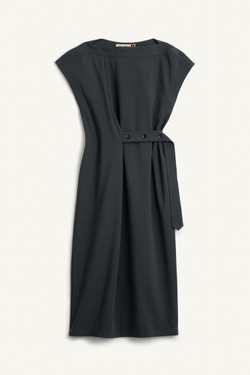 ZARA ПЛАТЬЕ МИДИ С КОРОТКИМИ РУКАВАМИ, СЕРЫЙ