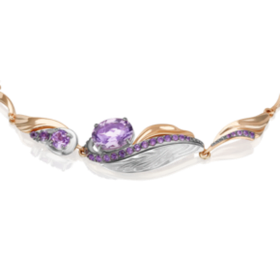 Браслет «Стихия Воздуха» из комбинированного золота c аметистами Артикул: 05-0797-00-203-1111