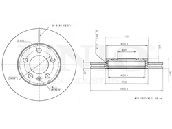 Диск тормозной передний UNIO BRD-20004