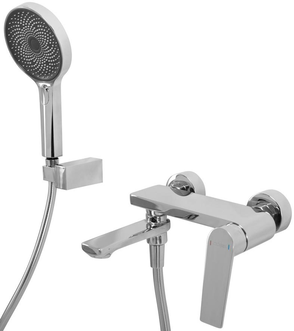 Смеситель CEZARES COMFORT-VD-01 для ванны и душа с поворотным изливом, ручным душем, шлангом и держателем