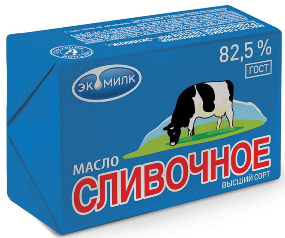 Масло сливочное, 82,5%, Экомилк, 0,18