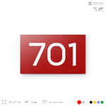 Номер на дверь 701, табличка на дверь для офиса, квартиры, кабинета, аудитории, склада, красная 120х70 мм, Айдентика Технолоджи