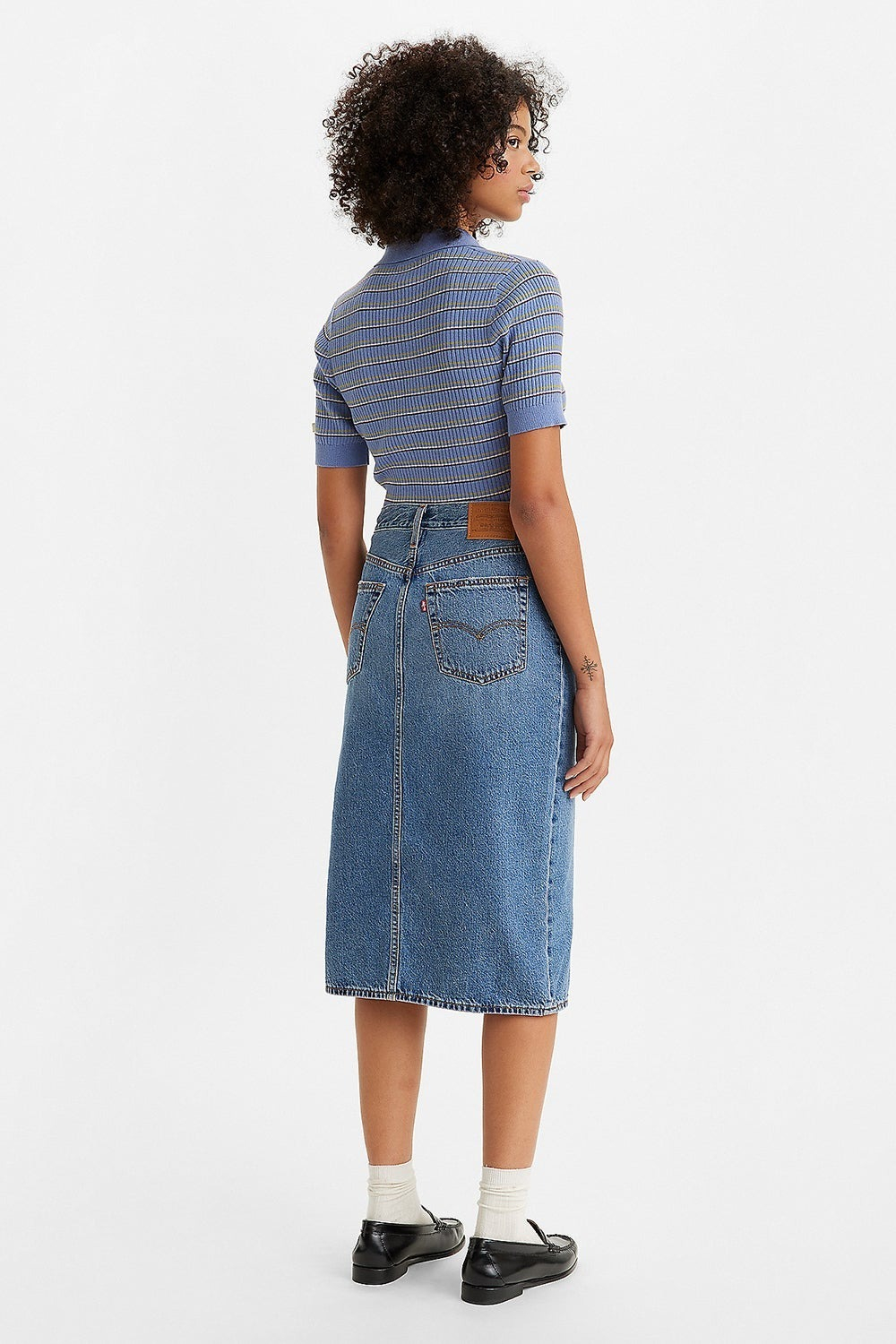 Юбка джинсова женская LEVI'S SIDE SLIT SKIRT MED INDIGO - WORN IN