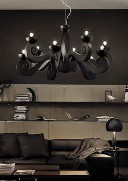 люстра  Masiero Botero 5+5 ( черная )