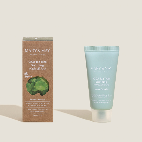 Глиняная маска для чувствительной кожи Mary&May CICA TeaTree Soothing Wash Off Pack