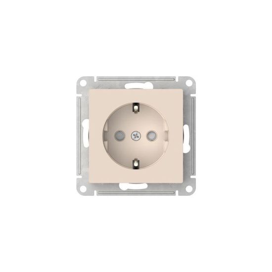 Розетка AtlasDesign 16А с заземл. защ. шторки быстрозажим. клем. механизм беж. SE ATN000245S