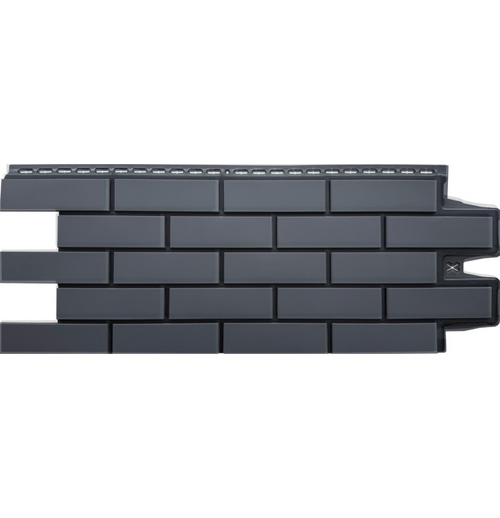 Фасадные панели (Цокольный Сайдинг) Grand Line Кирпич Клинкерный DESIGN Графит, ШОВ RAL 9005