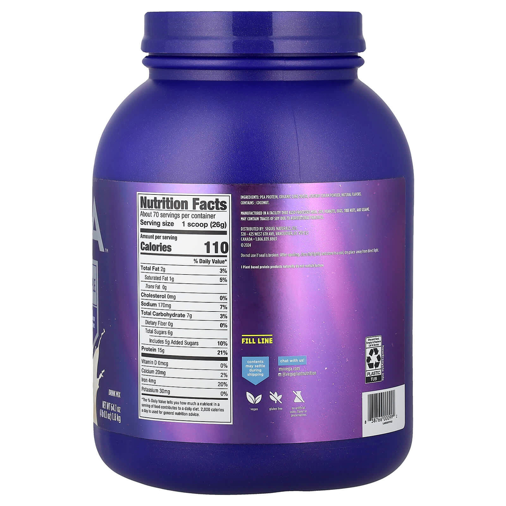Vega, Plant-Based Protein Made Simple, ваниль, 4 фунта (0,1 унции)