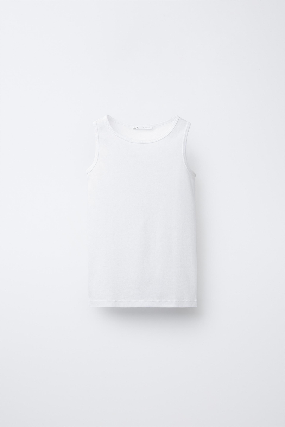 ZARA НАБОР ИЗ ДВУХ ФУТБОЛОК БЕЗ РУКАВОВ, БЕЛЫЙ