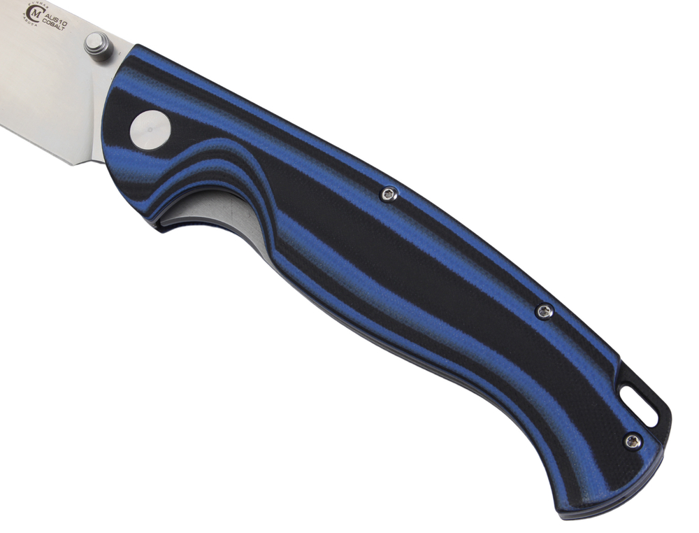 Нож складной Кузница Семина "Сибиряк" сталь AUS10 рукоять черно-синяя