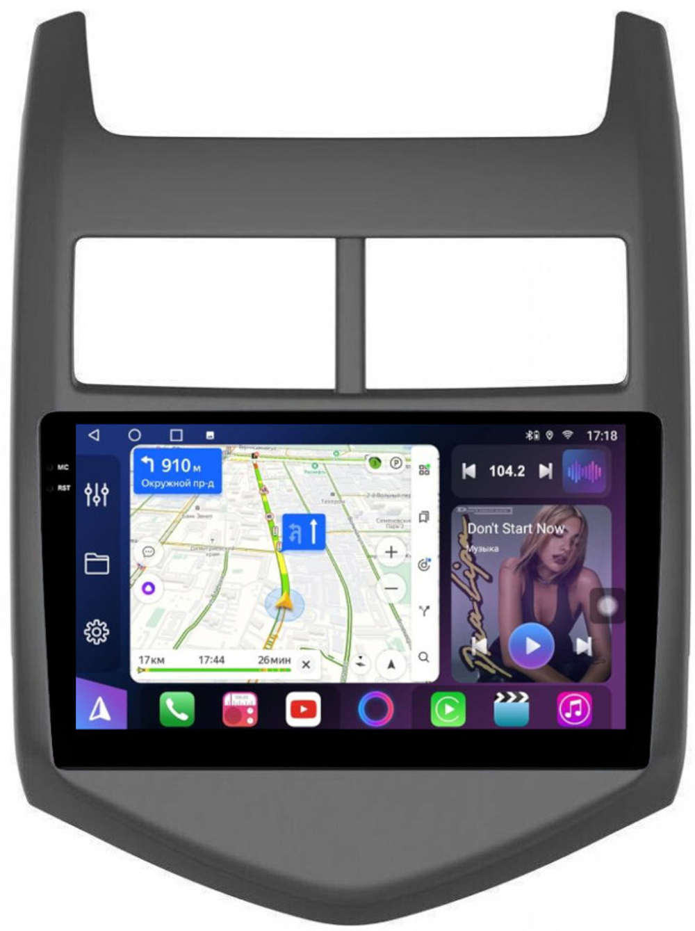 Магнитола для Chevrolet Aveo 2 2012-2015 - FarCar BM107M монитор 9.5" QLED на Android 14, TS10, 4+32Гб, CarPlay, 4G SIM-слот