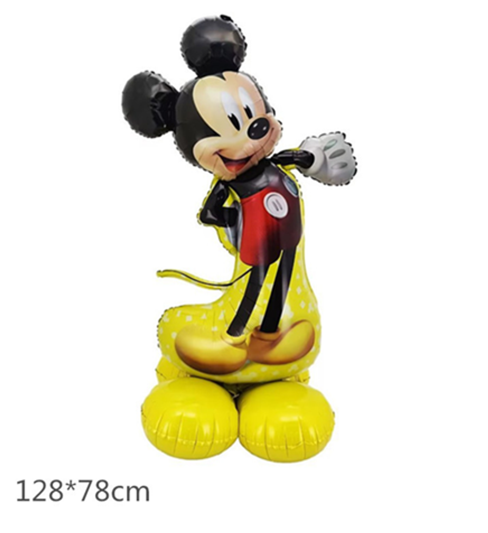 Фольгированный шарик без арт  "Микки-маус" с жёлтой подставкой (89)10