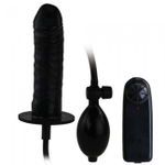 Надувной вибрирующий фаллос Bigger Joy (Цвет: черный)