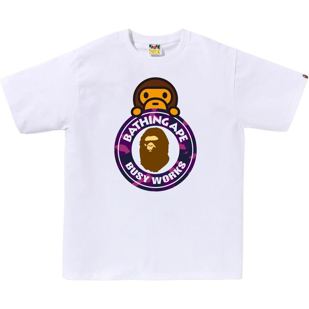A Bathing Ape Bathing Ape Футболка Cotton Drop Shoulder Sleeve Summer 0zxtemx00710q белый