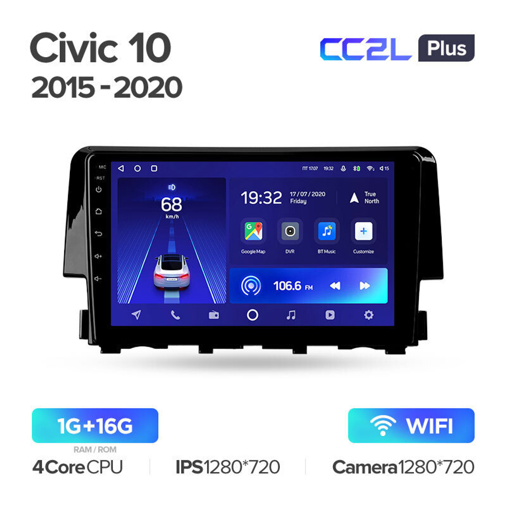 Teyes CC2L Plus 9" для Honda Civic 2015-2020