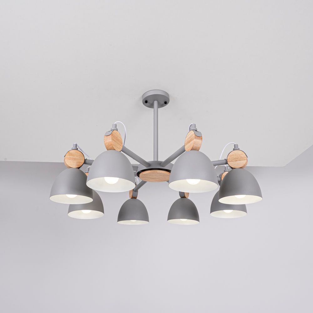 Люстра на штанге ROLLA 8 Gray