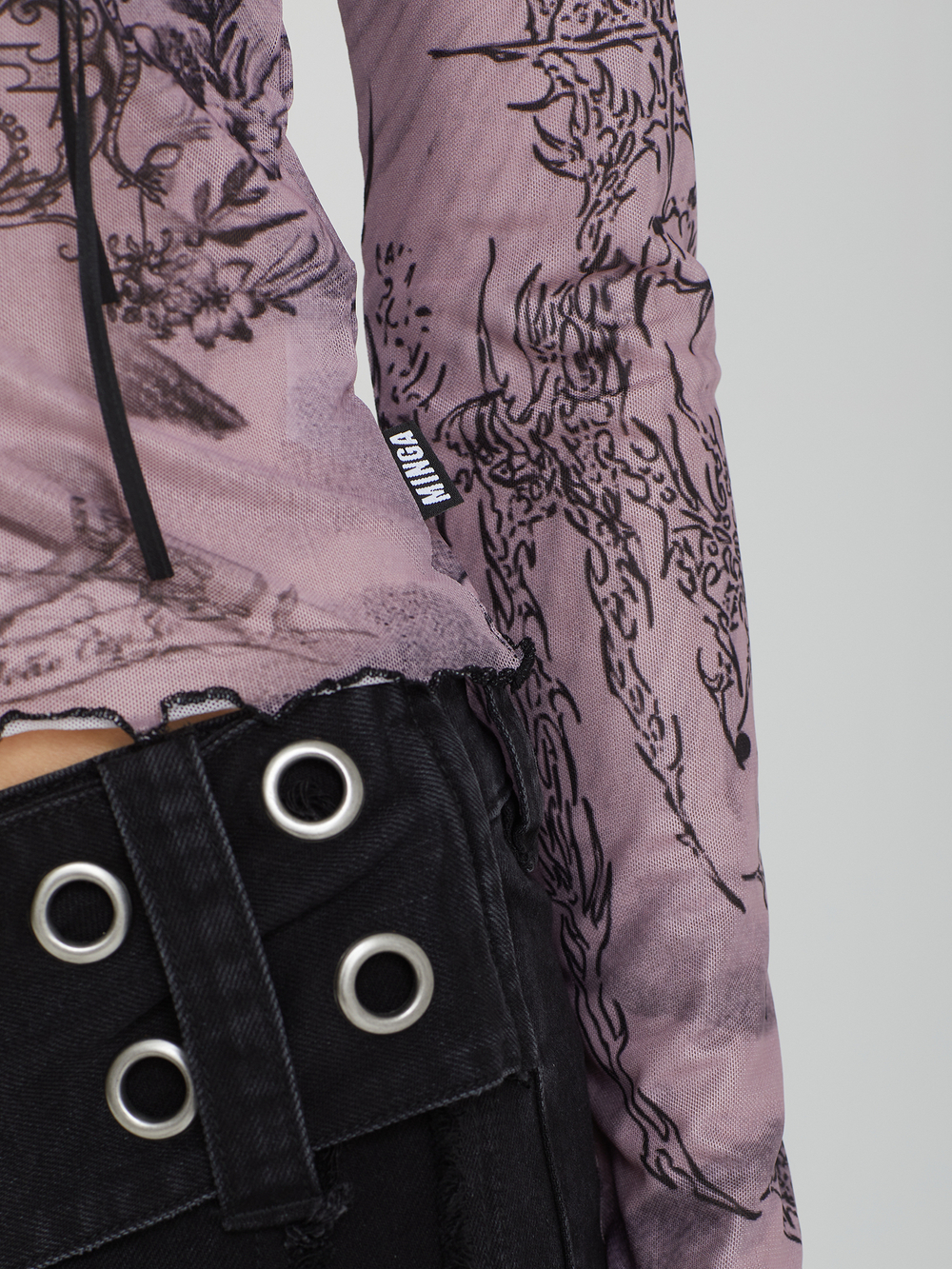 Женские Джинсы Disco Belted Distressed Flare