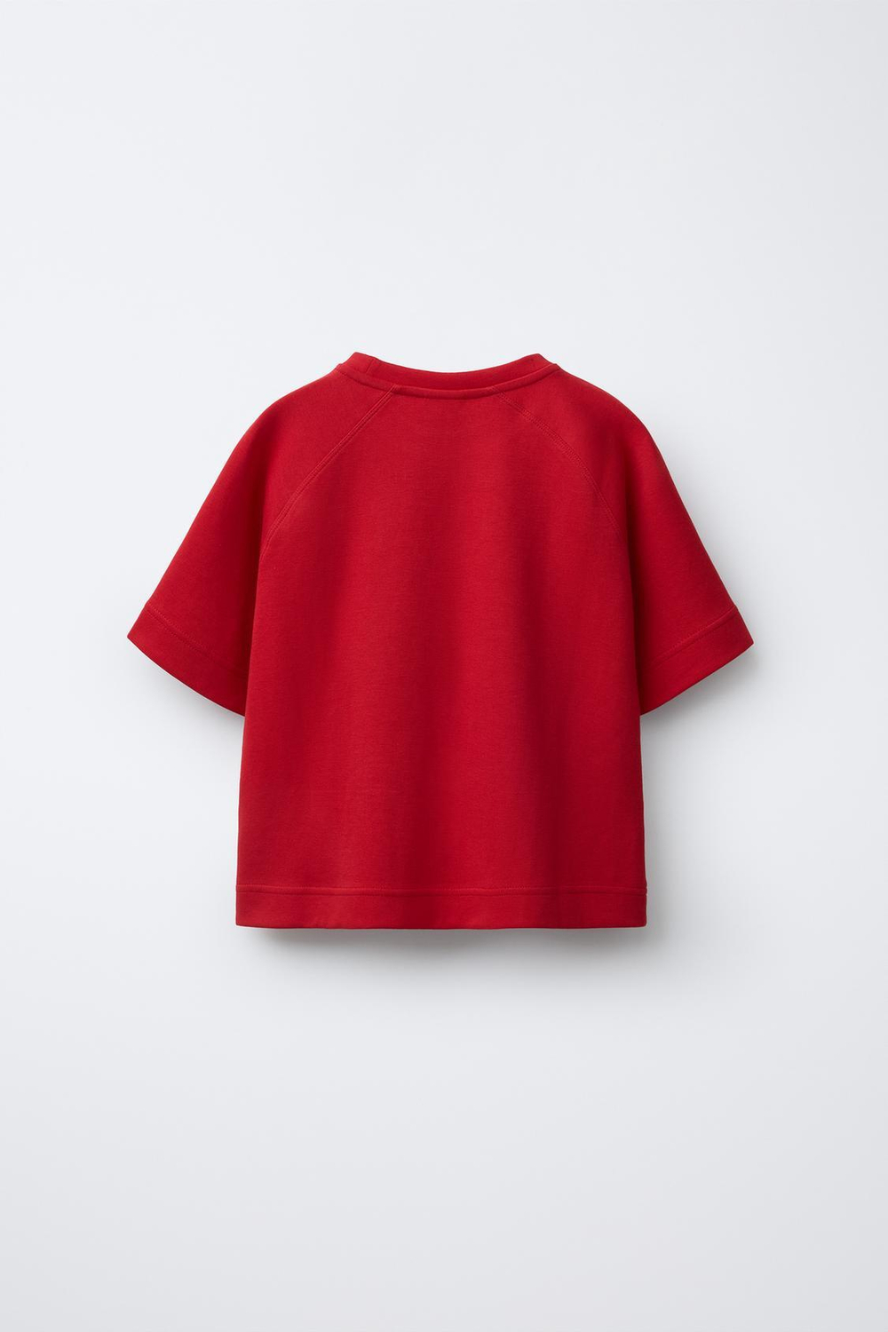 ZARA БАЗОВАЯ ФУТБОЛКА С РУКАВАМИ РЕГЛАН, КРАСНЫЙ