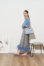 ЮБКА С ПЕРЬЯМИ СЕРЫЙ|БЕЖЕВЫЙ|ГОЛУБОЙ