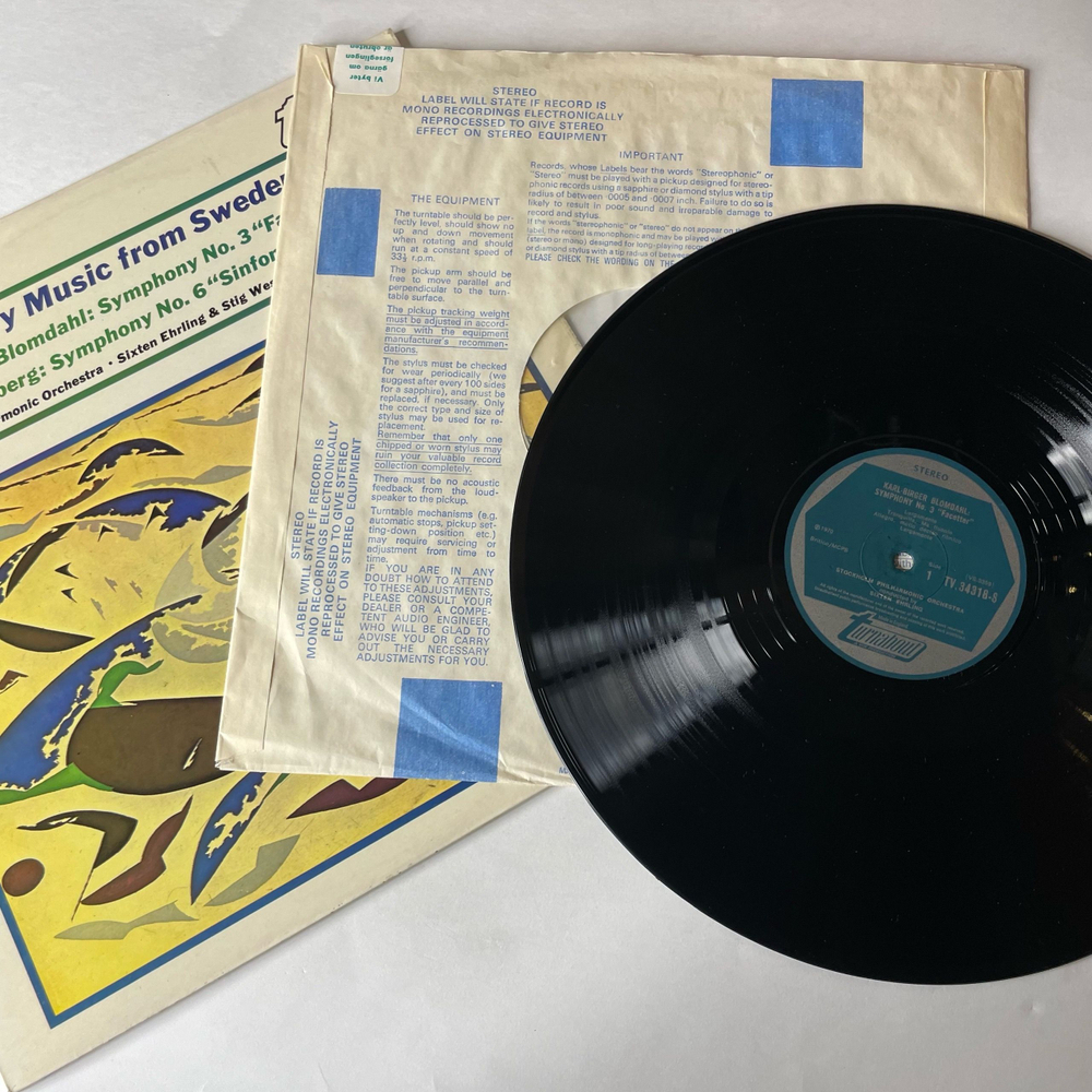 Винтажная виниловая пластинка LP Карл Биргер Блумдаль, Karl Birger Blomdahl, Hilding Rosenberg, Симфония Symphony No. 3 Facetter, Symphony No. 6 Sinfonia Semplice (Англия 1970)