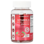 Vitamatic, Витамин A (ретинилпальмитат), натуральная клубника, 25000 МЕ, 120 жевательных таблеток