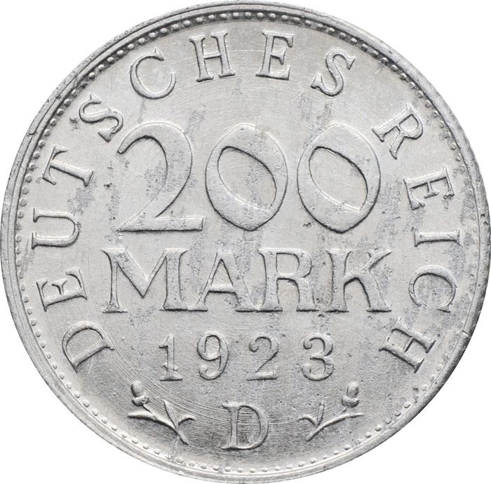 200 марок 1923 Германия "D"