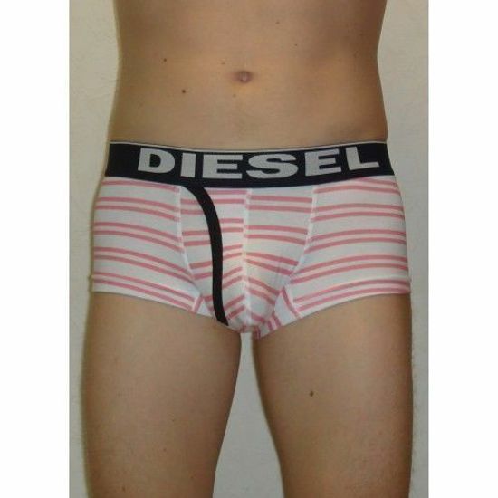 Мужские трусы хипсы в бело-розовую полоску Diesel Pink Stripes DIS0070