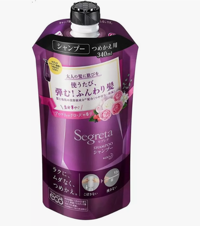 Шампунь для сухих, тонких и ломких волос "Объём и увлажнение"  340 мл Segreta Kao (мягкая упаковка)
