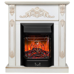 Электрокамин RealFlame Anita WT дуб белый с золотой патиной с очагом Majestic Lux Black