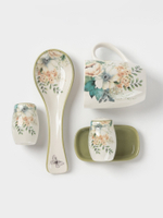 Чайная пара Доляна «Цветы», 2 предмета: чашка, 250 мл, блюдце d=15 см, фарфор, белая