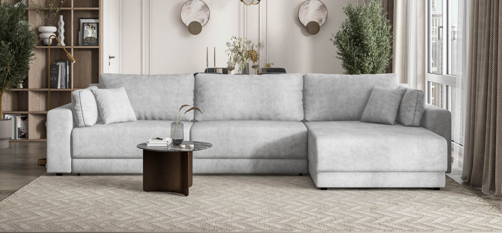 Угловой диван Босс Прайм Макс Вельвет Корд серый