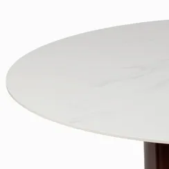 Обеденный стол Addy Ø120 см, белый камень