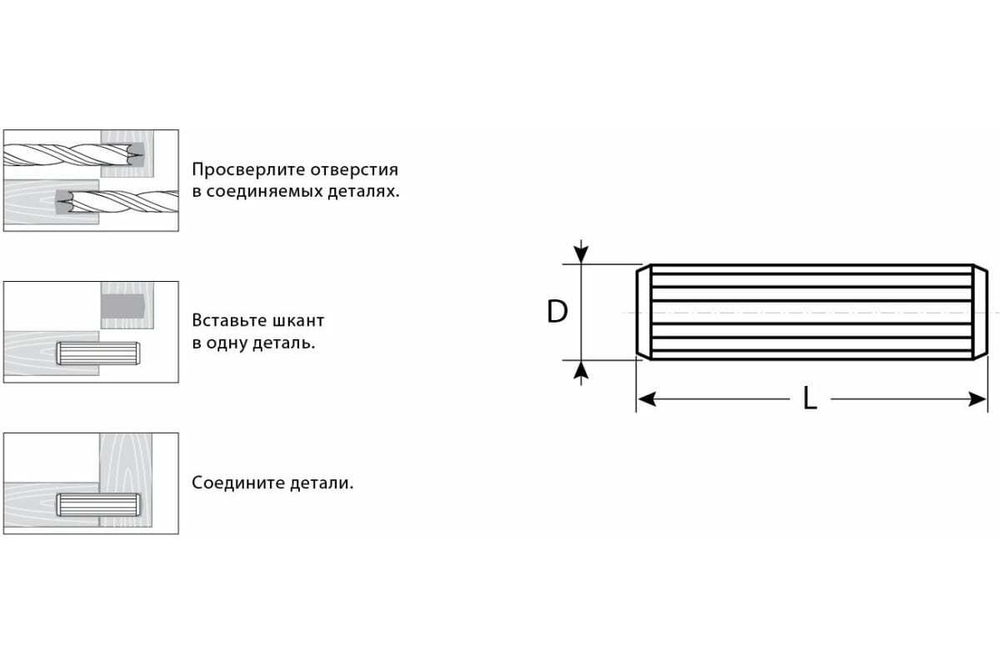 Шканты мебельные буковые 8 шт. (10x45 мм) Зубр 4-308016-10-45