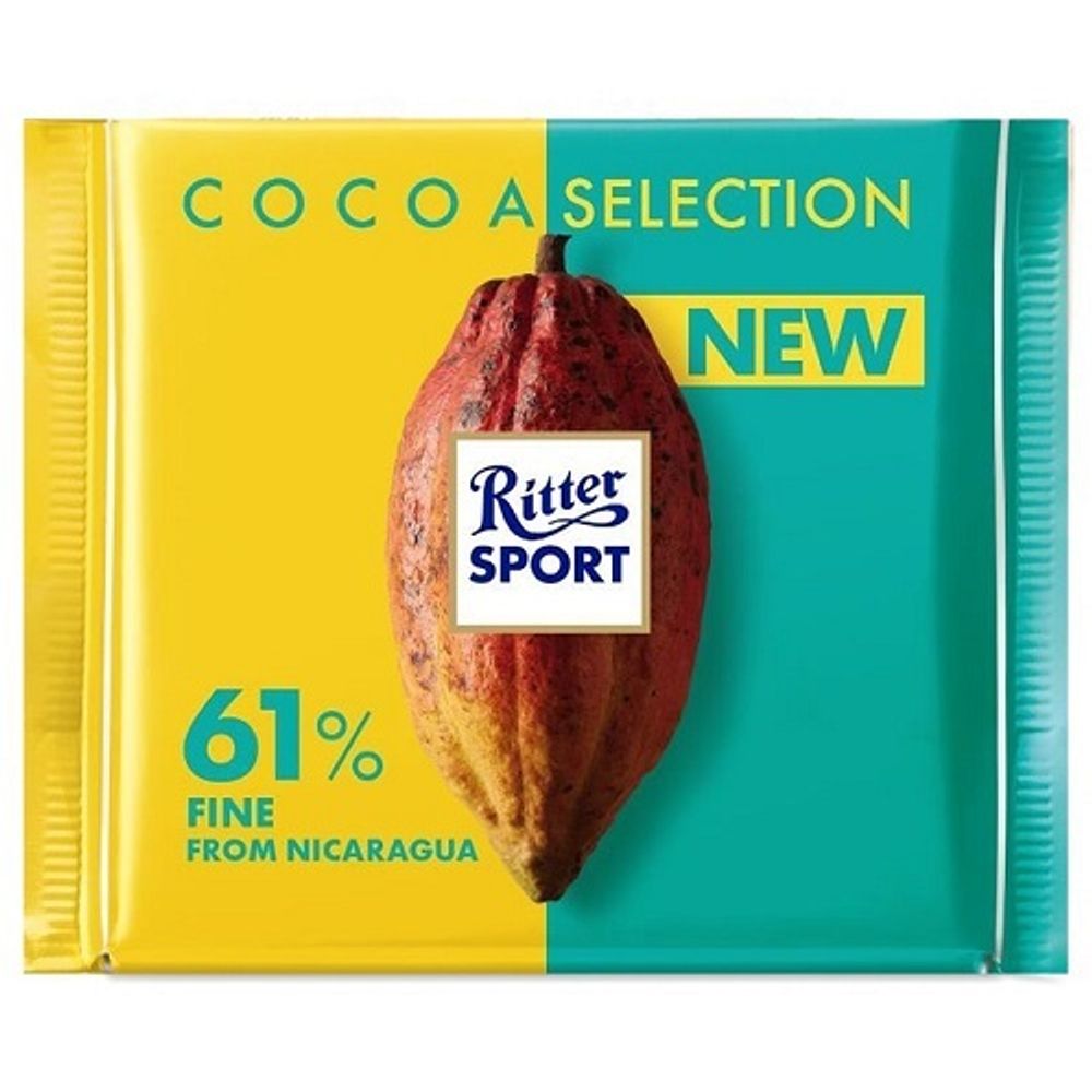 Ritter Sport Темный шоколад, 61% Какао, 100 гр