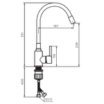 Смеситель для кухни с гибким изливом Dorff Logic D3007622 Черный