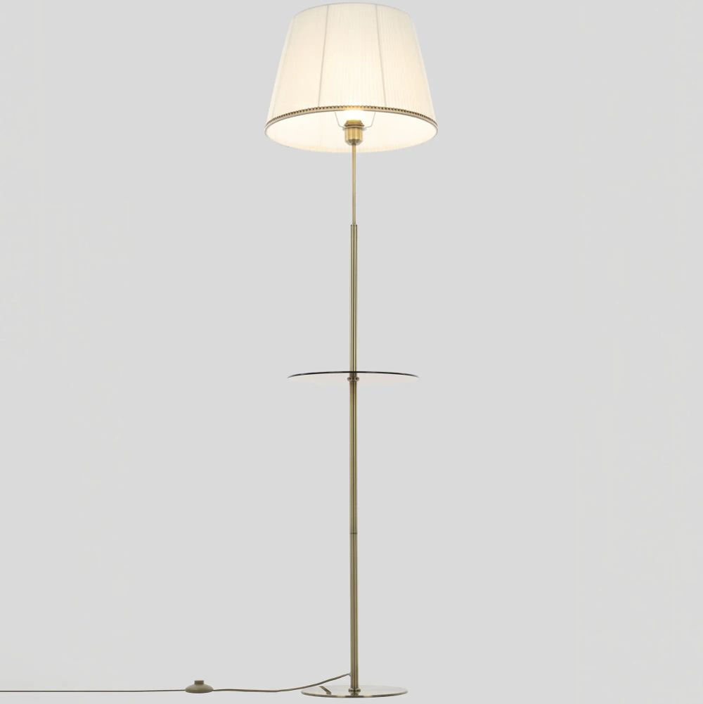 Citilux Линц CL402980T Торшер бронза со столиком и белым абажуром