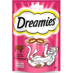 DREAMIES лакомые подушечки для кошек с говядиной 0,06кг